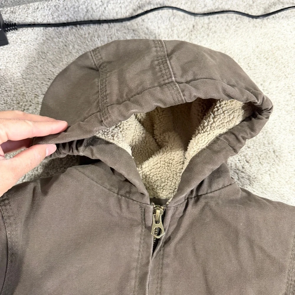 Berne Kids Boys Softstone Sherpa-Lined Hooded Coat-Bark Jacket Full Zip Brown 3T